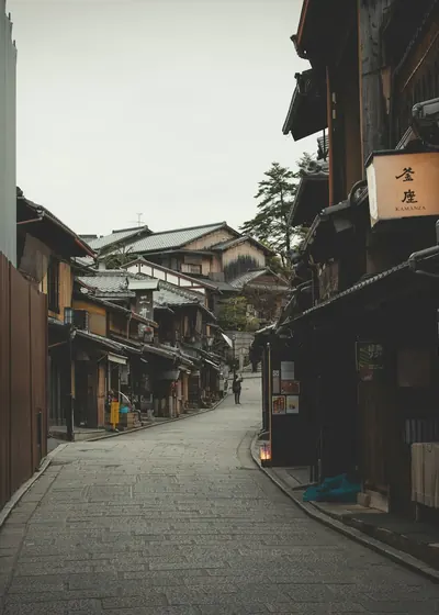 Traditional streets and architecture in Kyoto, Japan